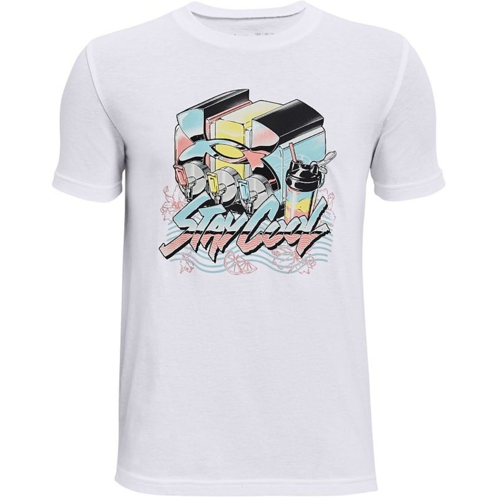 NWT Under Armour Boys' SP Cool White Short Sleeve T-Shirt Size XL 4HL189